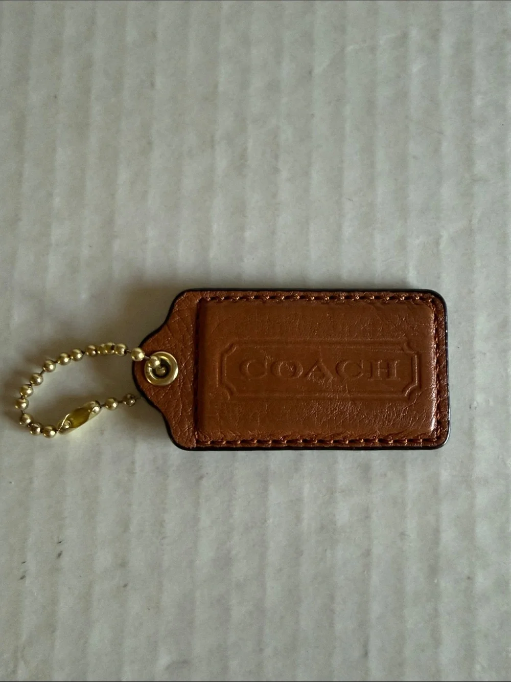 Coach Brown Leather Bag Tag/Keychain